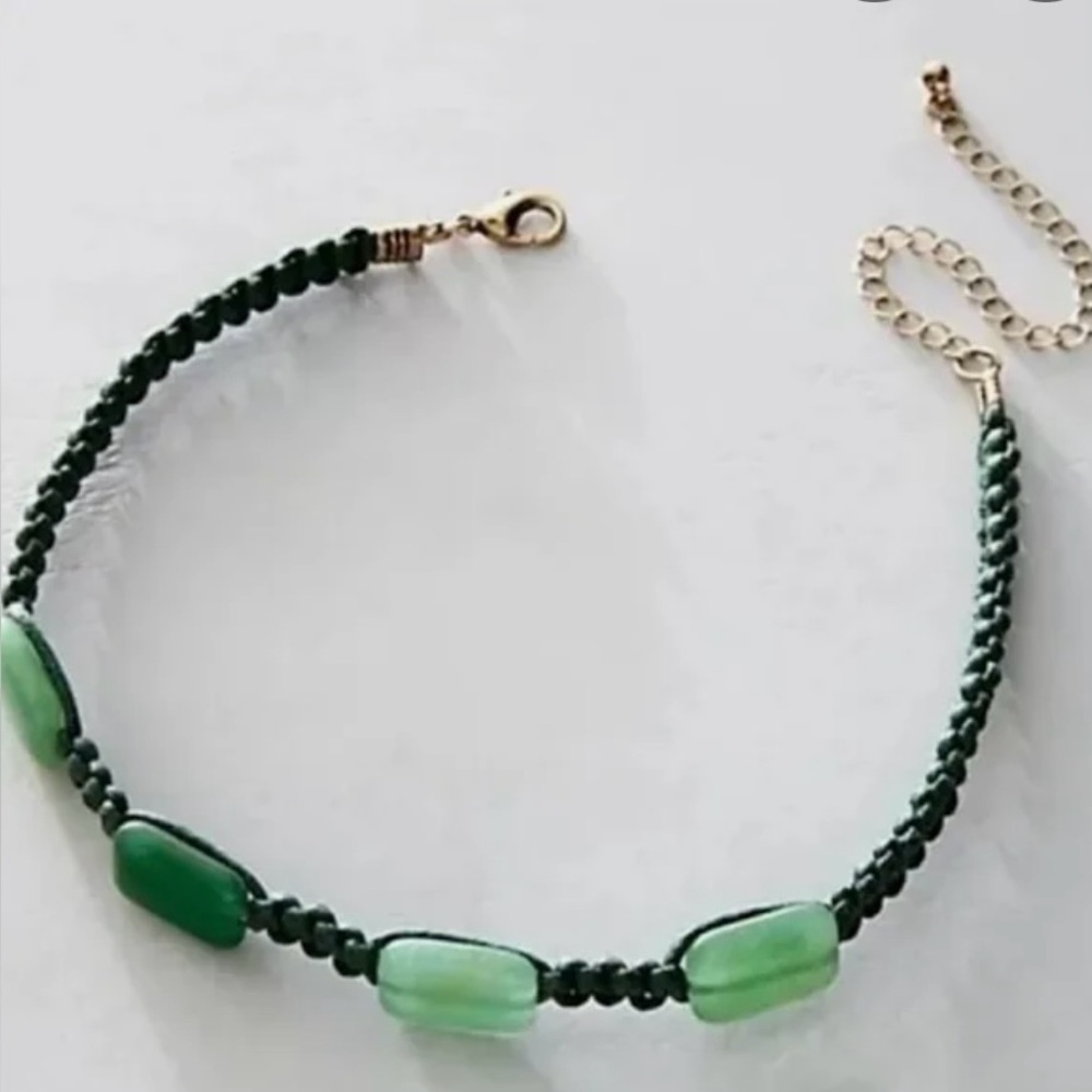 Free People Sweet Carolina Choker Necklace/Jade - Picture 1 of 16